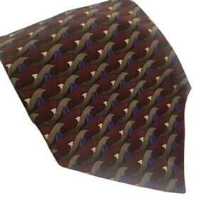 Mens Silk Tie The Nature Conservancy Dolphin Preservation‎ Collection Burgundy